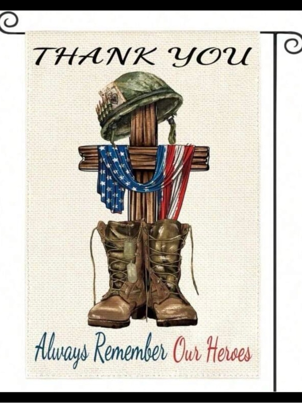 Patriotic Military Tribute Garden Flag - Brown & Green